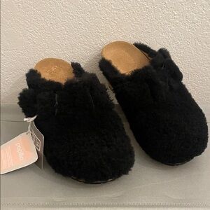 New Birkenstock Papillio Women’s Fanny Teddy Shearling Clog Wedge
